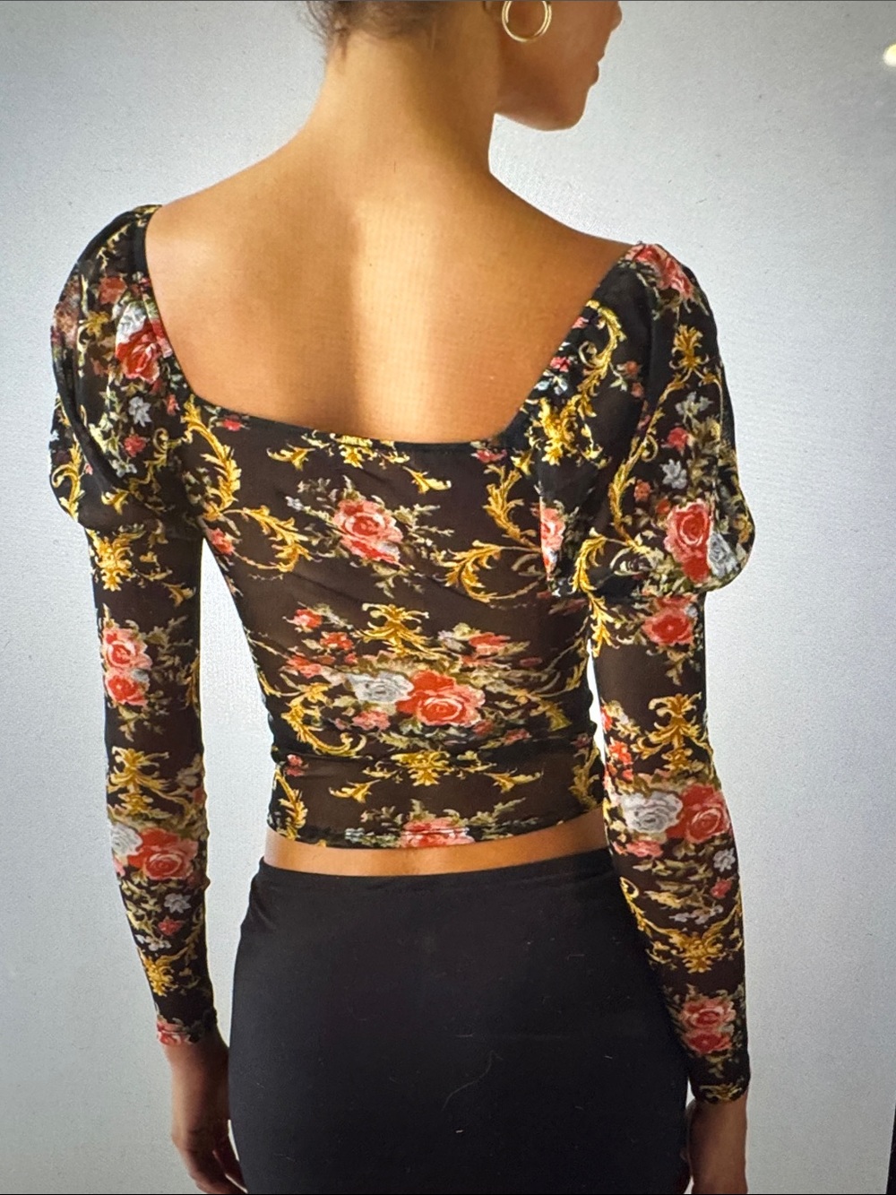 Kimchi Blue In The Dark Sheer Mesh Long Sleeve Top - Picture 3 of 3